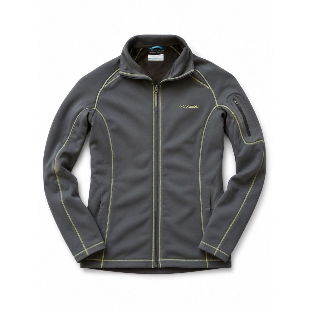 Columbia Omni-Wick Full Zip Fleece Jacket Charcoal Grey Lime Green Women's Small
